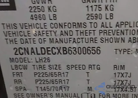 2011 Chevrolet Equinox 1Lt from USA, damaged, VIN 2CNALDECXB6300656